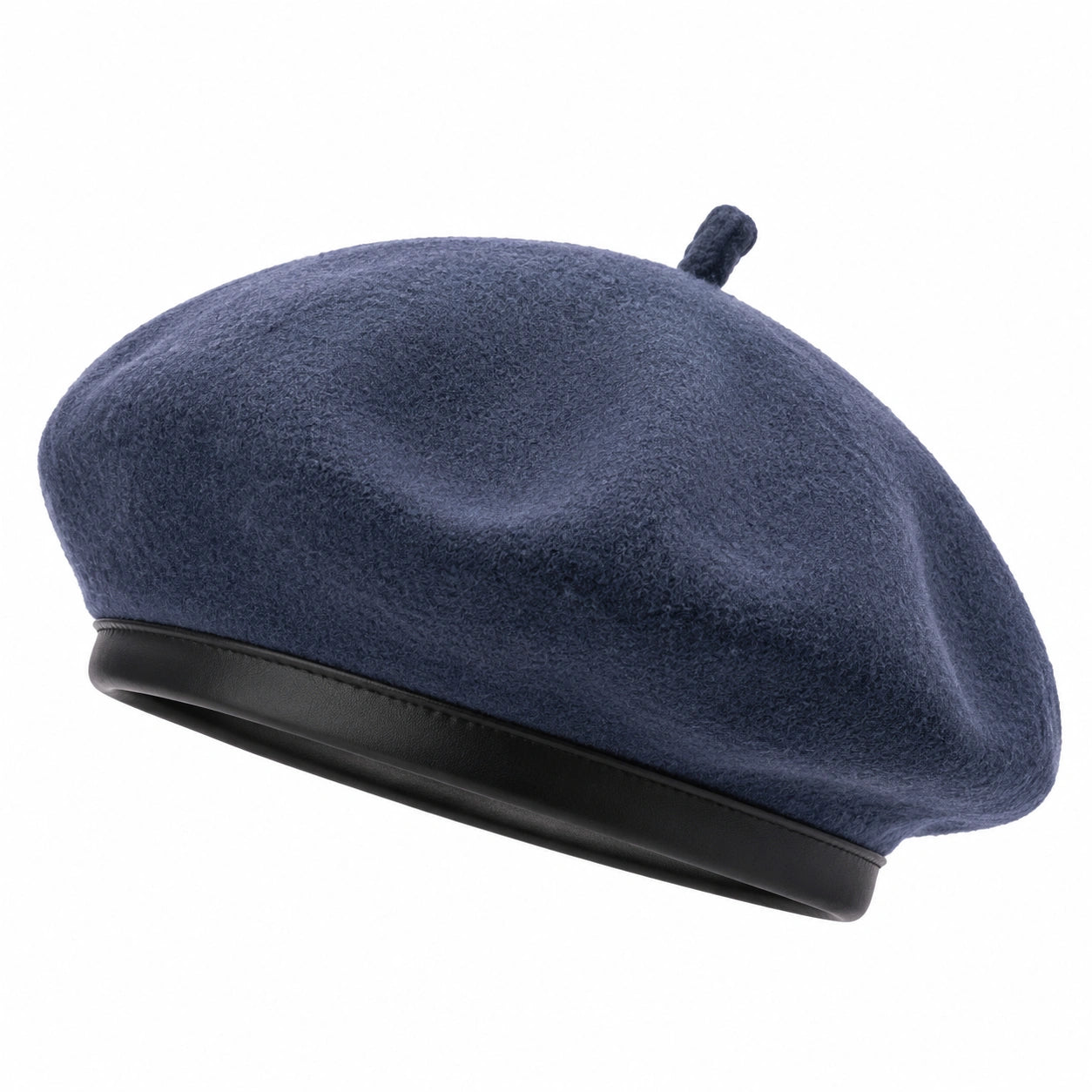 Béret taille unique textile feutré bleu marine style classique