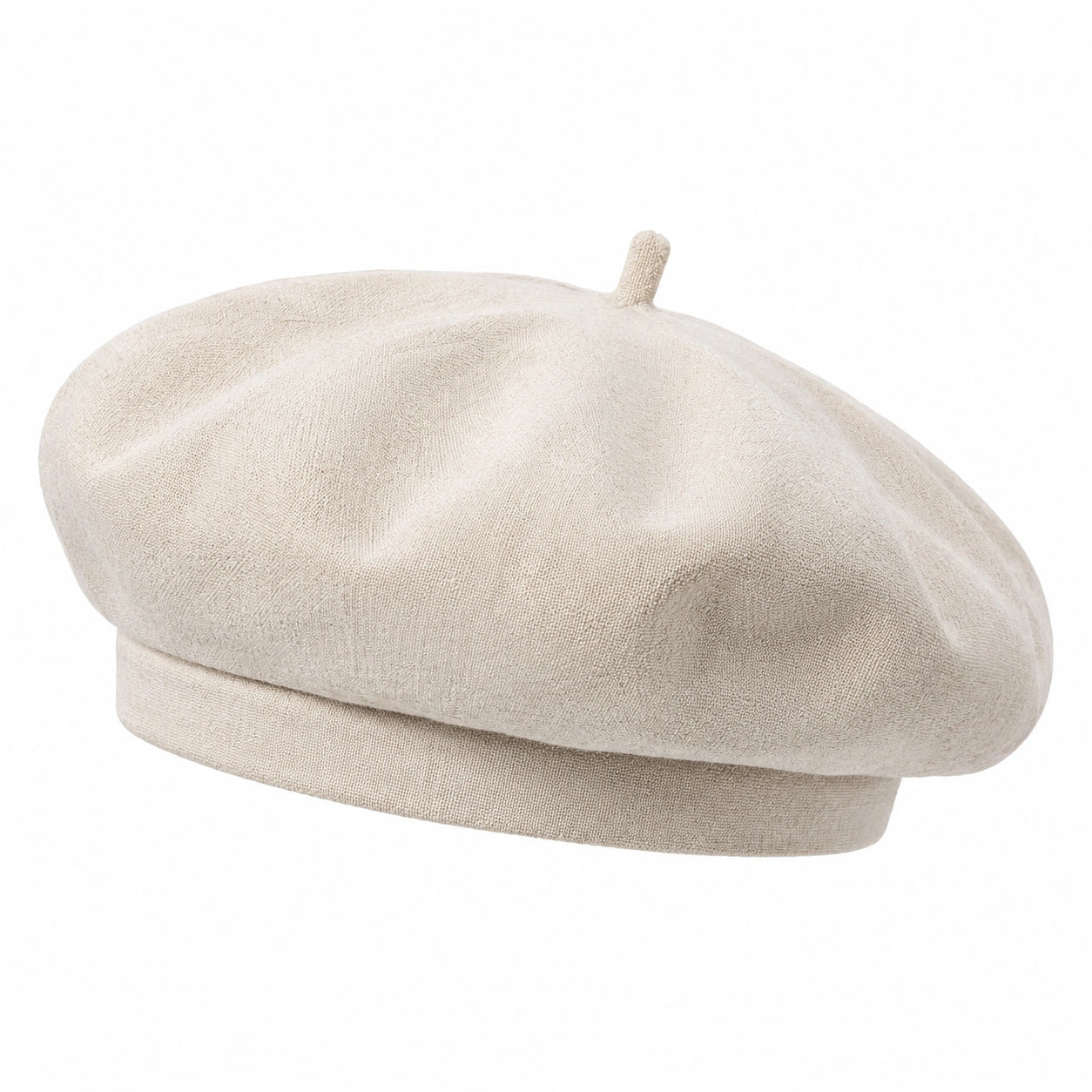 Béret taille unique en textile beige style classique