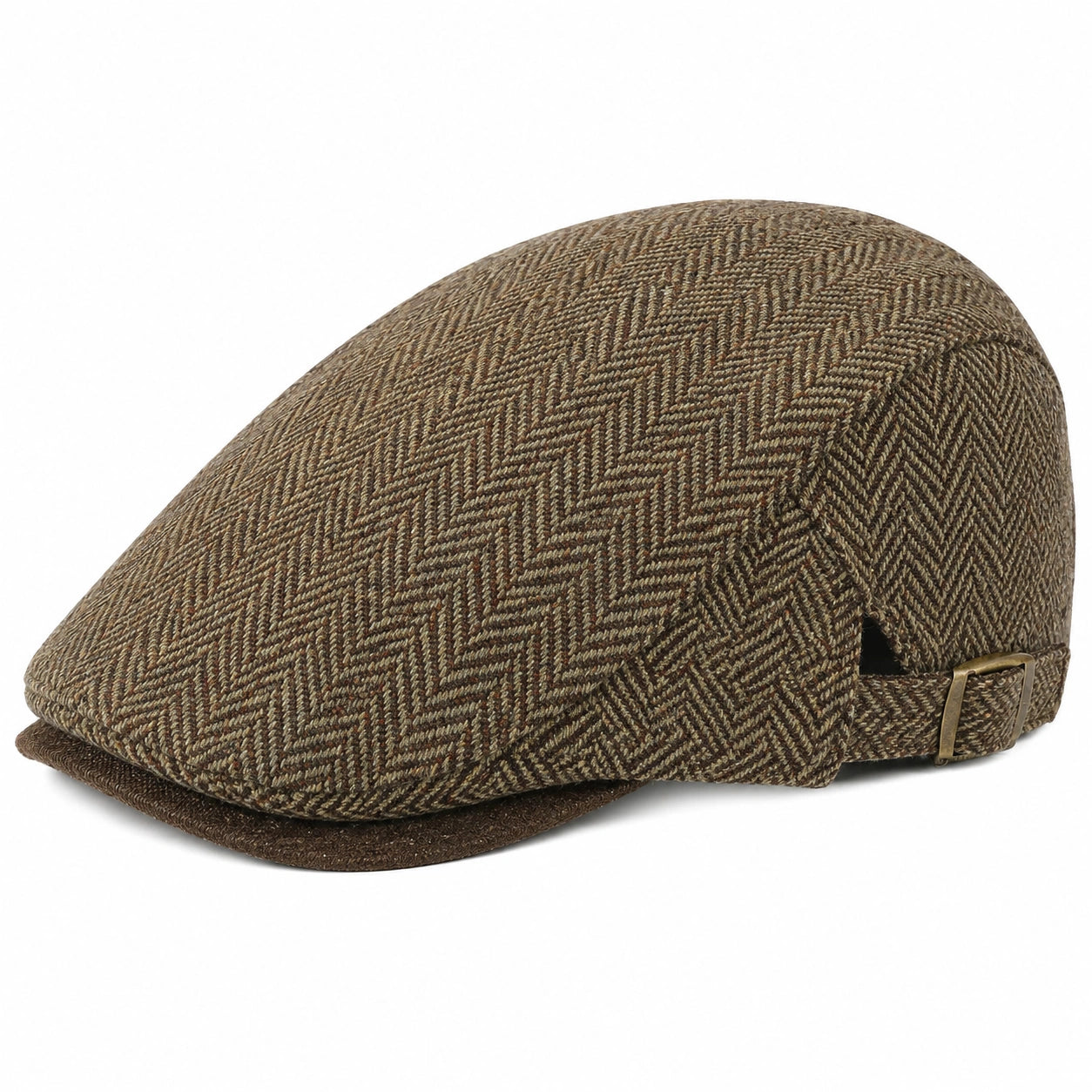 Casquette plate taille unique en textile marron réglable style classique