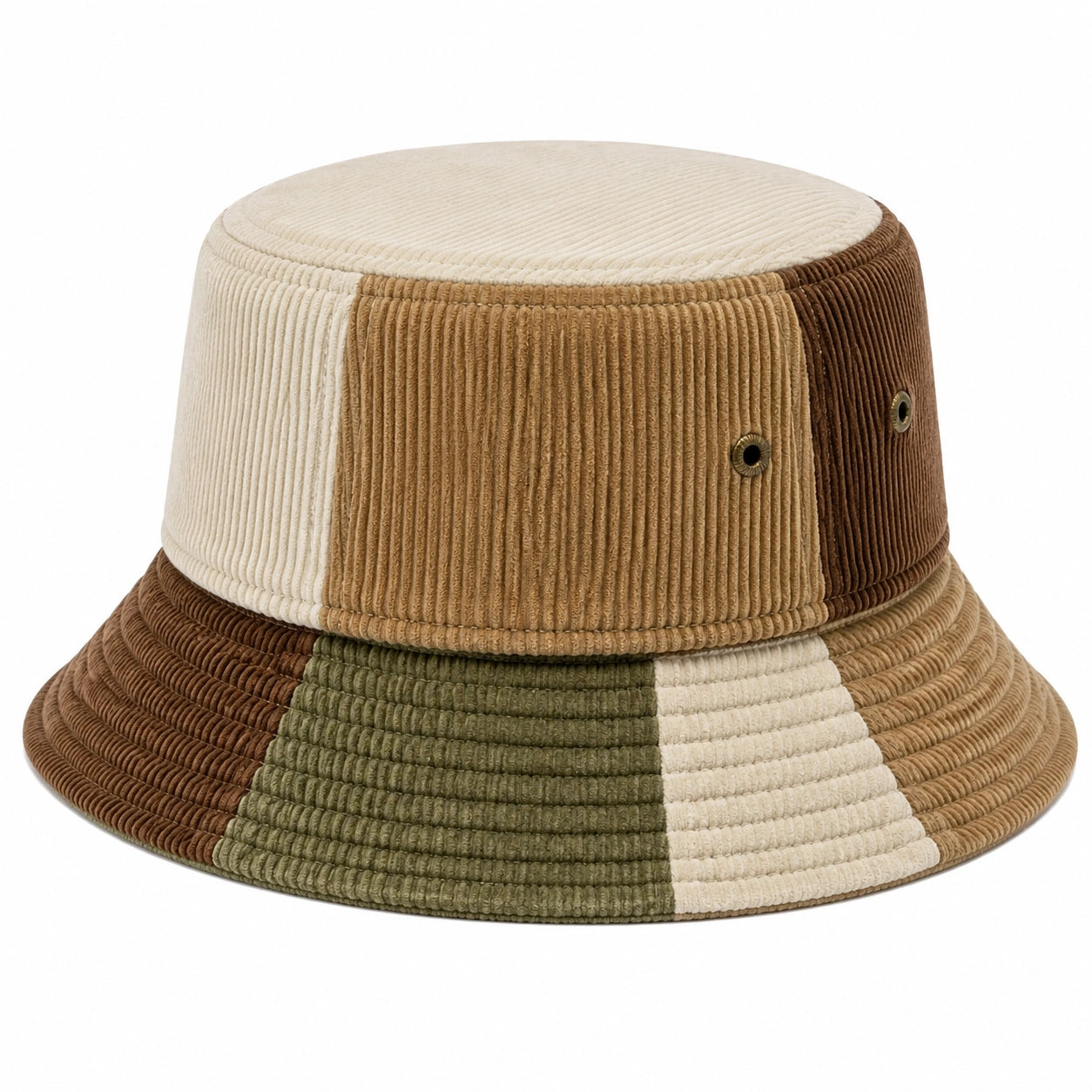 Bob taille unique en velours côtelé beige camel marron kaki style décontracté