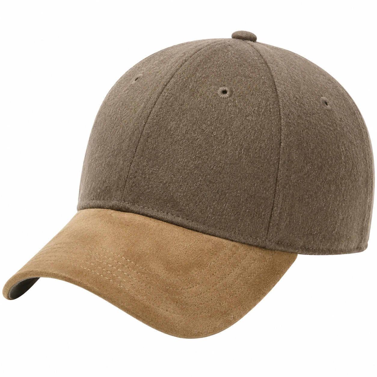 Casquette baseball taille unique textile marron et beige à visière courbée