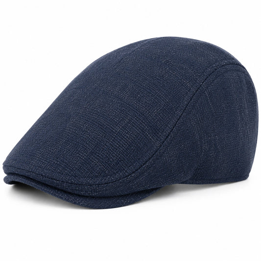 Casquette plate taille unique en textile bleu marine style classique
