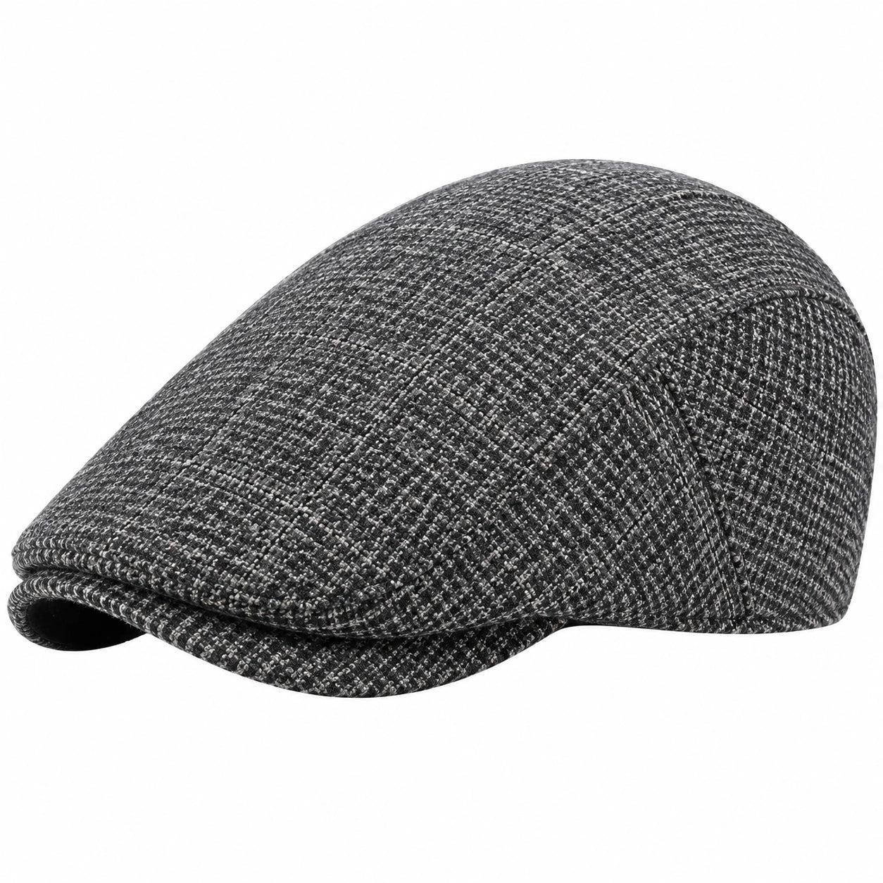 Casquette plate taille unique en textile gris noir style classique
