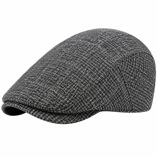 Casquette plate taille unique en textile gris noir style classique
