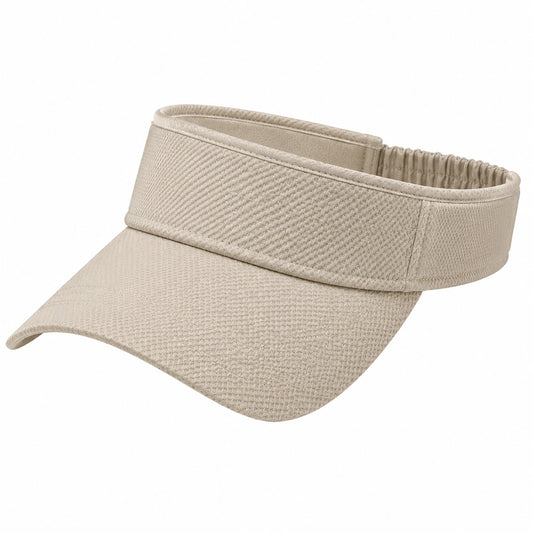 Visière de sport taille unique en textile beige élastiquée protection solaire