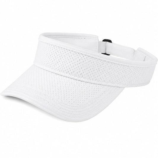 Visière de sport taille unique blanche en maille textile respirante réglable